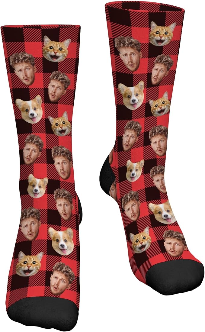 D-Story Custom Face Socks, Personalized Photo Picture on Socks, Unisex Athletic - Image 3