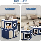 Shikha 2-Storey Cat Houses for Indoor Cats, Dual-Purpose Double Large Cat Beds - Image 2