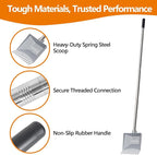 Heavy Duty Pooper Scooper 66in Tempered Spring Steel Scoop Long Stainless Steel - Image 5