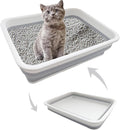 Collapsible Small Cat Litter Box, 14.6 x 10.6 x 4.8 inch Open Waterproof Low by chuyouan