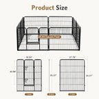 DUMOS Dog Playpen Indoor, Metal 40 Inch 8 Panels Foldable Pet Fence - Image 2