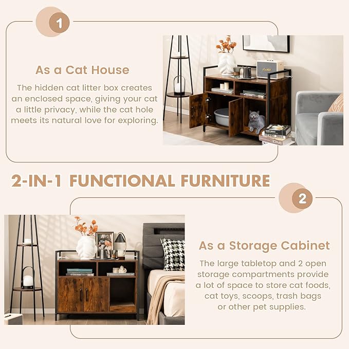 Giantex Cat Litter Box Enclosure - Image 6