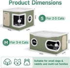 Cat Beds for Indoor Cats, Extra Wide Cat Cube House for Multi Cats, Foldable - Image 2