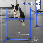 6 Weave Poles & 2 Hurdle Dog Agility Set, Indoor & Outdoor Training Equipment - Image 4