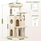 Globlazer Cat Tree Tower for Indoor Cats, 50-inch Adult Cat Tree House for - Image 6