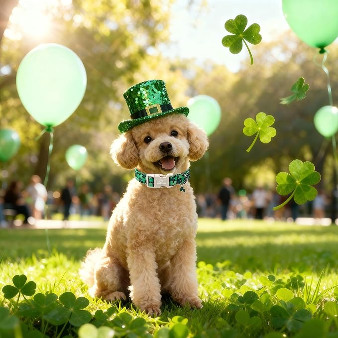 St Patricks Day Dog Collar for Puppy Small Dogs - Image 2