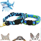 Elegant little tail 2 Pack Cat Collar-Shark Print Cotton Breakaway Cat Collars - Image 4