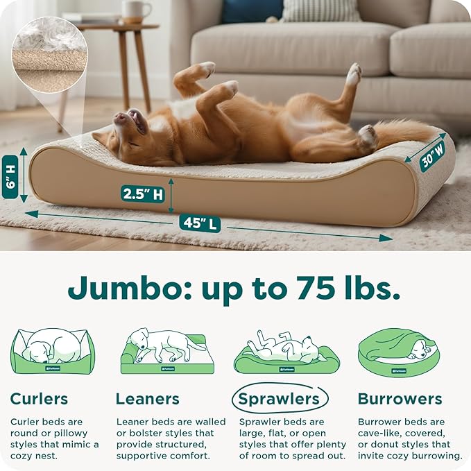 FurHaven Orthopedic Dog Bed for Large Dogs, Luxe Lounger Contour Mattress - Image 3