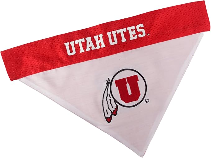 Pets First Collegiate Pet Accessories, Reversible Bandana, Utah Utes, by PETSFIRST