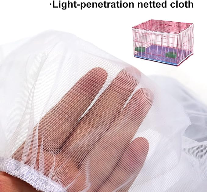 Bird Cage Seed Catcher Skirt, Bird Cage Mesh Net Cover, Parakeet Cage Skirt - Image 5