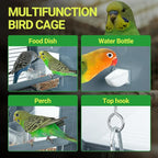Acrylic Bird Cage, 25 inch Medium Parrot Cage - Image 4