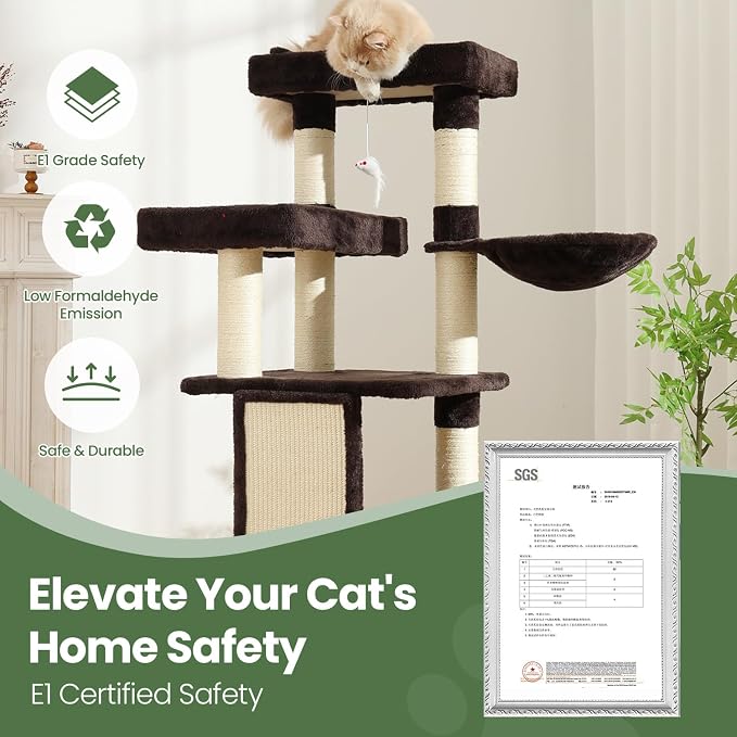 Cat Tree, 50.31-Inch Cat Tower for Indoor Cats, Cat House - Image 7