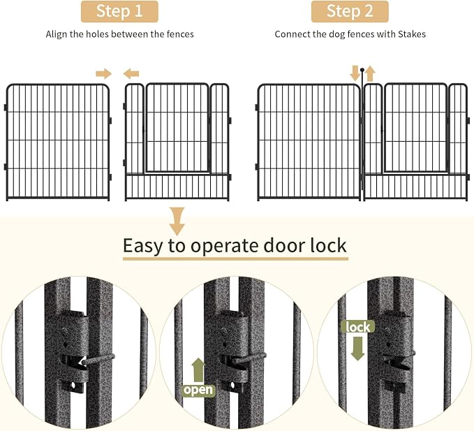 Dog Playpen, 32/40/45 Inch Height in Heavy Duty, Folding Indoor Outdoor - Image 6