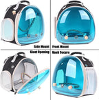 Polarized Tinted Blue Bubble Small Bird Carrier Travel Cage, Portable Bird - Image 4