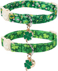 Cat Collar, Spring Green Trefoil Cat Collar by UPURARAPUP