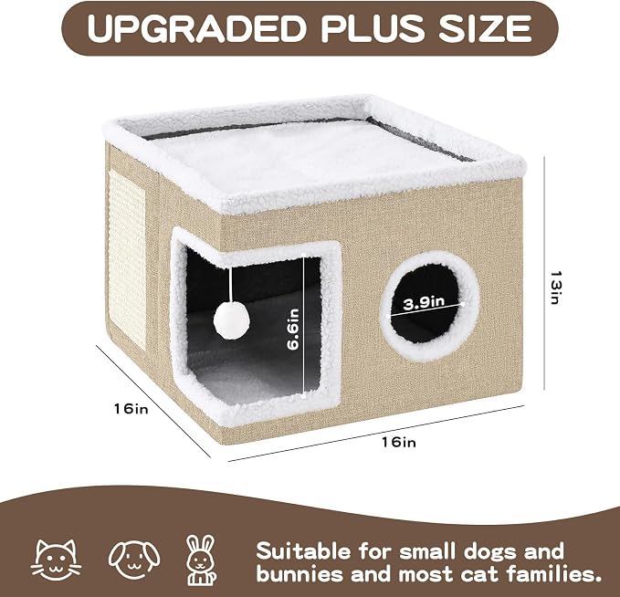 Cat Beds for Indoor Cats Houses, Large Cat Cave - Image 4
