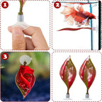 WILLBOND 2 Pcs Red Silicone Betta Fish Bed Leaf Hammock Betta Fish Tank - Image 3