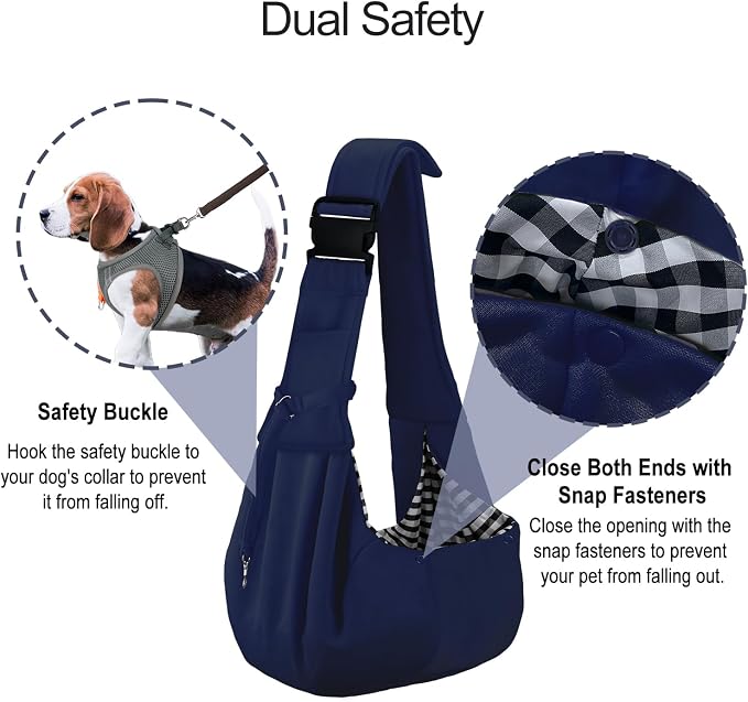 PETLOFT Reversible Dog Cat Sling Carrier, Small Dog Carrier, Adjustable Dog - Image 4