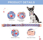 Unique style paws Valentine's Day Dog Collar Metal Buckle Collar Blue Pink Love - Image 2