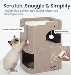 Made4Pets Cat House for Indoor Use, 2-Storey Cube Bed Cave, Covered Hideaway - Image 3