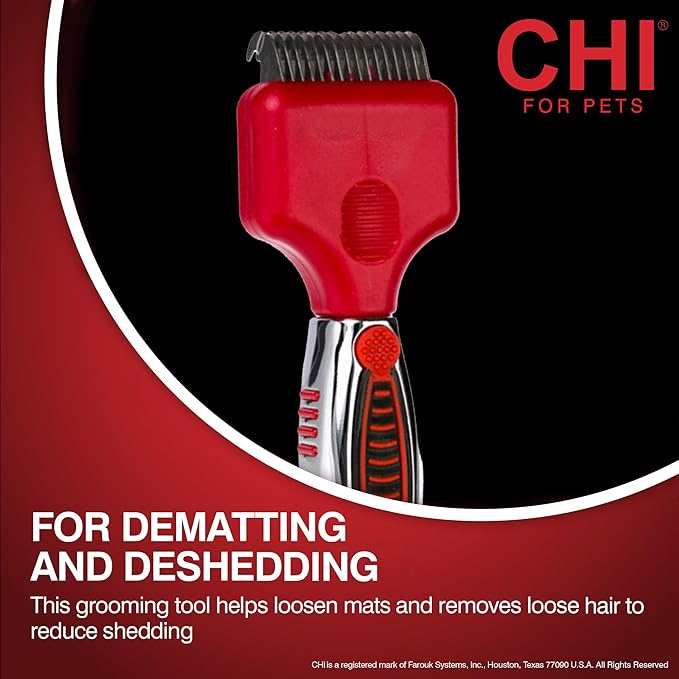 CHI for Dogs Dematting and Deshedding Undercoat Rake, Dog Grooming Tool for - Image 3