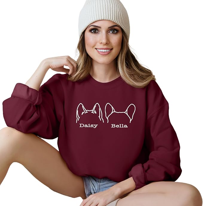 Custom Dog Mom Shirt for Women Pet Ears Sweatshirt - Image 4