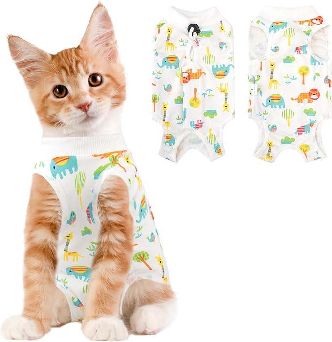 Cat Recovery Suit Female, Breathable Cat Onesie After Surgery Female by Coppthinktu
