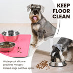 VIVAGLORY Dog Food Mat Flexmat Dog Bowl Mat, Placemat Food Tray - Image 2