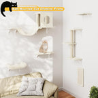 6-in-1 Cat Wall Shelves, Wooden Climbing Wall - Image 2