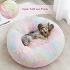 WNPETHOME Calming Dog Bed Cat Bed Donut, Faux Fur Pet Bed Self-Warming Donut - Image 4