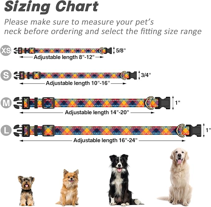 Reflective Dog Collar for Medium Dogs, Cute Boho Adjustable Heavy-Duty Nylon - Image 7
