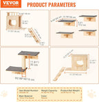 VEVOR Wall Mounted Cat Shelves, Cat Wall Shelves and Perches - Image 7