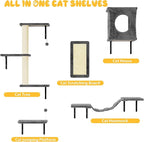 10-in-1 Cat Wall Shelves, Wooden Climbing Wall - Image 4