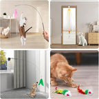 Depets Cat Wand Toy, 2 Play Modes Kitten Teaser Wand, Reusable Suction Cup - Image 5