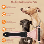 3PCS Cat & Dog Brush Set: Slicker & Deshedding Brush, Dematting Comb, and Bath - Image 2