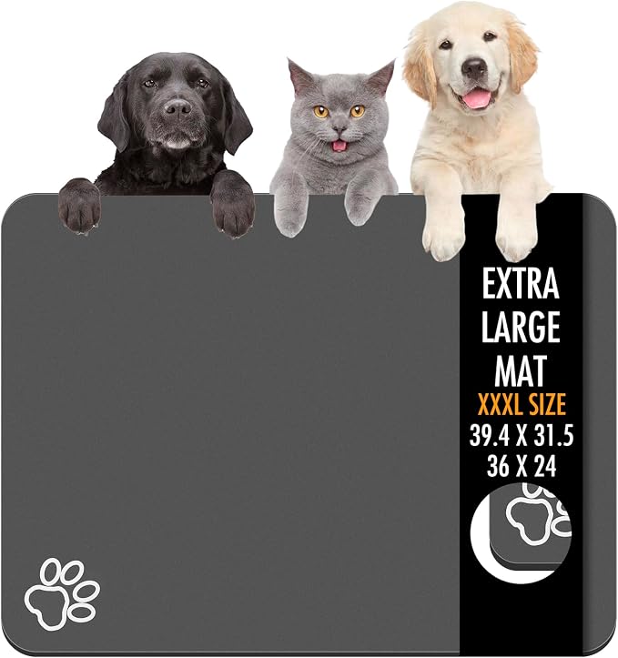 Dog Food Mat, 39.4"x31.5" Largest Absorbent Dog Mat by yuzshin