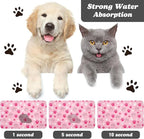 Dog Food Mat, Absorbent Water Bowl Mats Cat Pet Feeding Placemats Pink 12 * 20 - Image 2