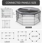 PETIME Foldable Metal Dog Exercise Pen/Pet Puppy Playpen Kennels Yard Fence - Image 3