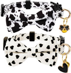 2 Pack Cotton Cat Collar with Bow Tie and Bell by Gelwoo