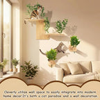 Novabright 3 Pcs Cat Wall Shelves Set, Double-Layer Platform Cat Wall Furniture - Image 7