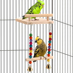 Natural Wood Bird Perch Swing by Unknown