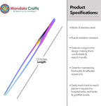 Mandala Crafts 15 Inches Rainbow Stainless Steel Straight Aquarium Tweezers - Image 3