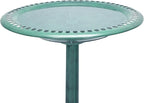 Alpine Corporation TEC116 Outdoor Aged Green Pedestal Birdbath - Image 4