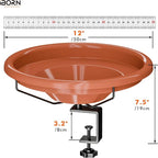 iBorn Bird Bath, Deck Mounted Bird Baths 12inch, Birdbath - Image 2
