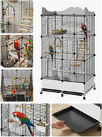 Encrypted Bird Cage Large Bird Cages 57-Inch, Top Storage Space, Bottom Splash - Image 4