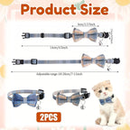 2Pcs Cat Collar Breakaway, Cute Plaid Cats Collar - Image 3