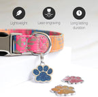 Paw Shape Dog ID Tag Stainless Steel Custom Laser Engraved, Cute Bling Glitter - Image 3