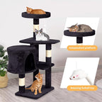BestPet | 36" Cat Tree Tower | Dark Gray | Sturdy Multi-Level Cat Tree - Image 4