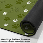 Dog Food Mat, Absorbent Water Bowl Mats Cat Pet Feeding Placemats Dark Green 12 - Image 3