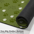 Dog Food Mat, Absorbent Water Bowl Mats Cat Pet Feeding Placemats Dark Green 17 - Image 3